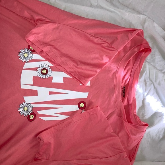 Short Sleeve Shirt: ‘Dream’ pink/salmon Women’s 3X Recycled Polyster/Spandex Tee - Picture 4 of 7